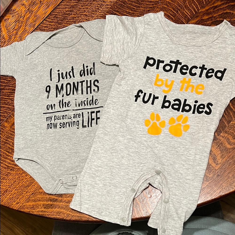 Grey Baby Onesies with Fun Prints